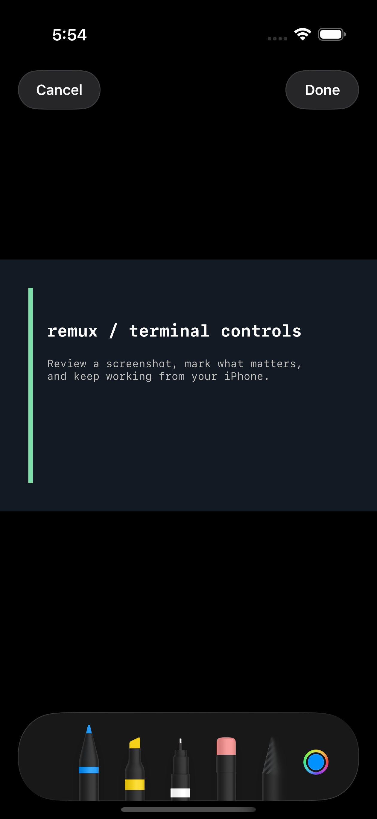 Remux image annotation editor with drawing tools and an attached screenshot